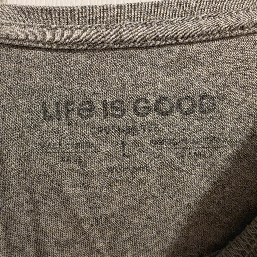 Life Is Good Men Large Gray Graphic T Shirt Circle Logo Casual Tee - Picture 4 of 4